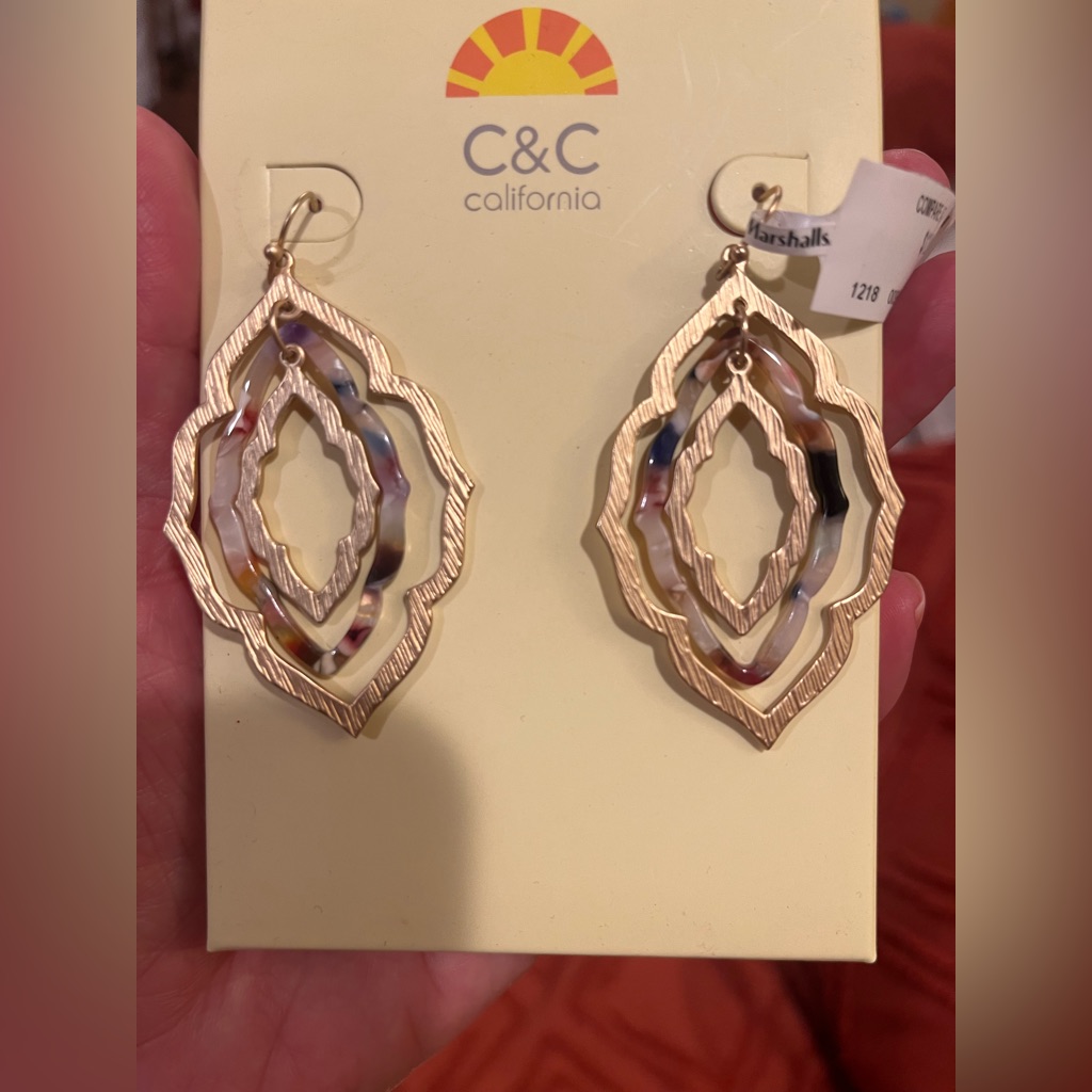 CC California Gold And Colorful Hoop Earrings 10$
